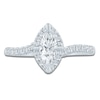 Thumbnail Image 3 of Certified Marquise-Cut Lab-Grown Diamond Halo Engagement Ring 3/4 ct tw 14K White Gold