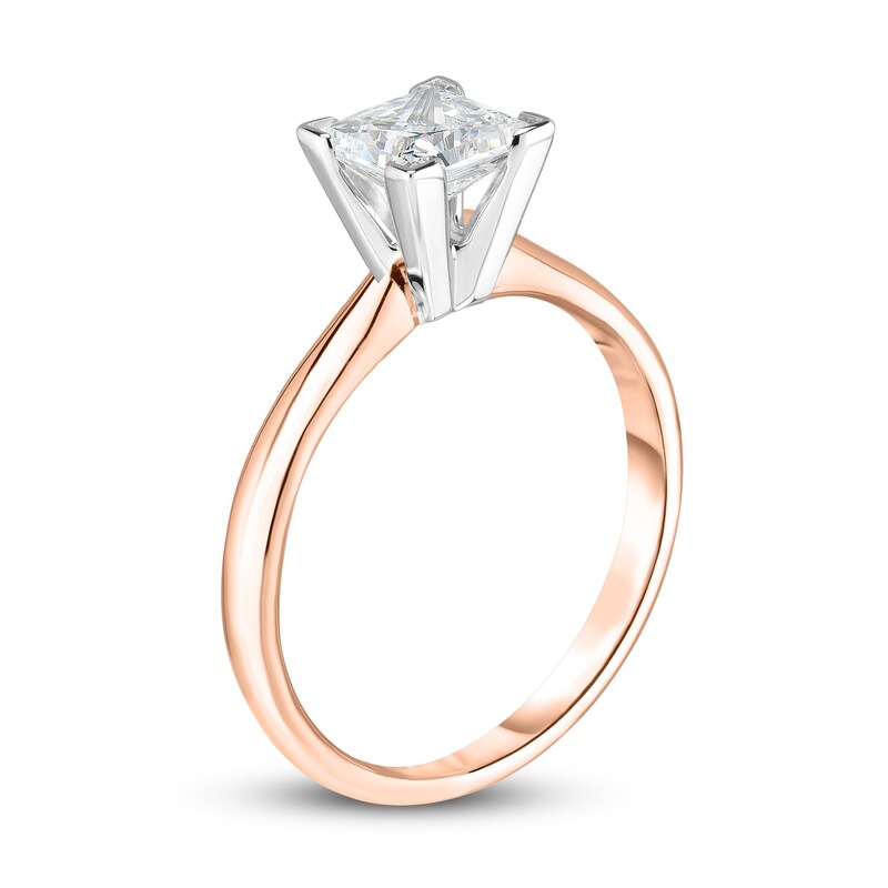 Main Image 2 of Diamond Solitaire Engagement Ring 1/2 ct tw Princess 14K Rose Gold (I2/I)