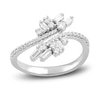 Thumbnail Image 1 of Diamond Ring 1/2 ct tw Round/Baguette 14K White Gold