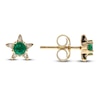 Thumbnail Image 0 of Natural Emerald Star Stud Earrings 1/20 ct tw Diamonds 14K Yellow Gold