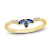 Thumbnail Image 1 of Kirk Kara Natural Blue Sapphire Anniversary Band Diamond Accents 18K Yellow Gold