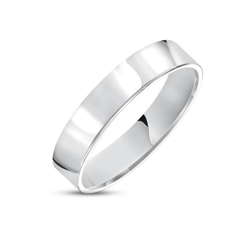 Main Image 2 of Polished Flat Wedding Band 14K White Gold 5.0mm