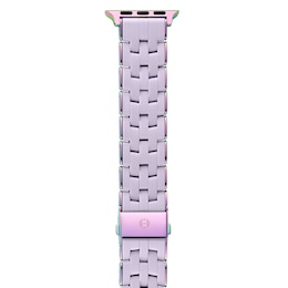 MICHELE Gentle Lavender Silicone & Iridescent Stainless Steel Apple Watch Strap MS20AS0015