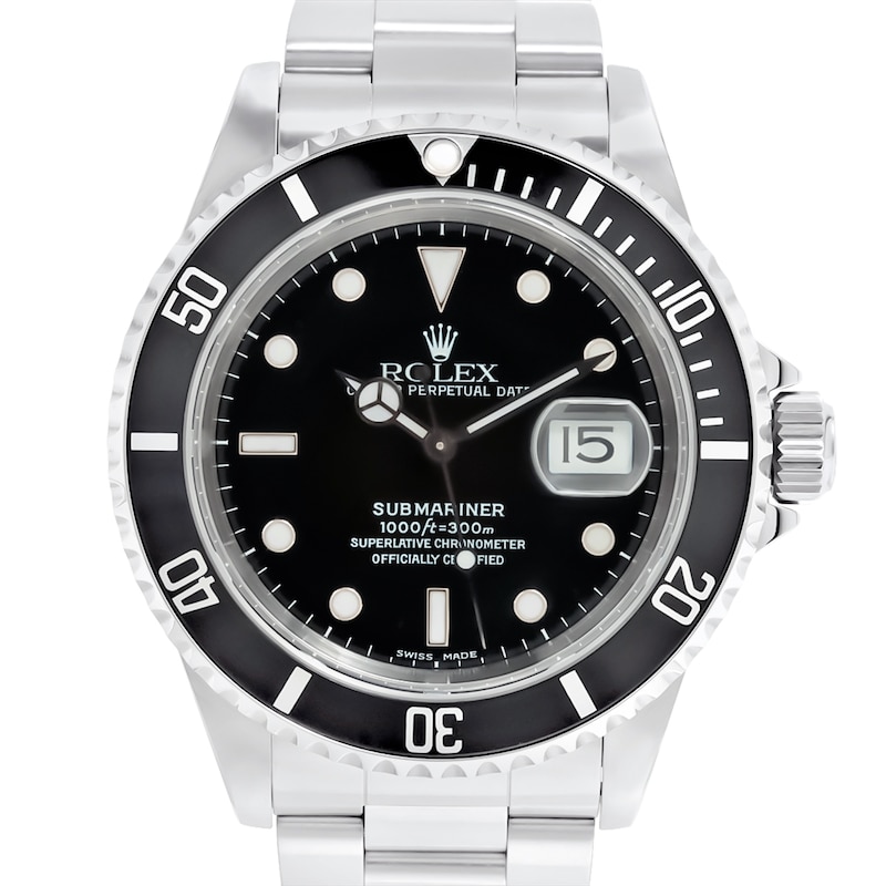 Main Image 1 of Previously Owned Men's Rolex Submariner Stainless Steel Watch 51024782615 (Model: 16610)