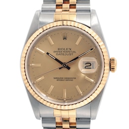Previously Owned Men's Rolex Datejust 36 18K Yellow Gold & Stainless Steel Watch 60424149422 (Model: 16233)