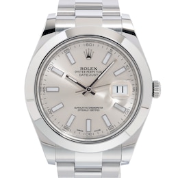 Previously Owned Men's Rolex Datejust 41 Stainless Steel Watch 73024403055 (Model: 116300)