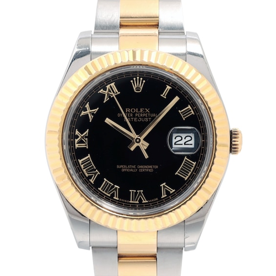Previously Owned Mens Rolex Datejust 41 18K Yellow Gold  Stainless Steel Watch 81424030375 Model 116333