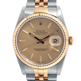 Previously Owned Men's Rolex Datejust 36 18K Yellow Gold & Stainless Steel Watch 60424111306 (Model: 16233)
