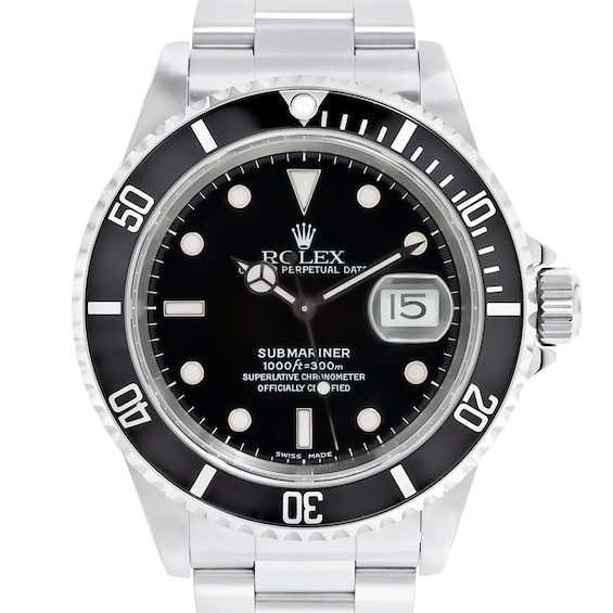 Previously Owned Mens Rolex Submariner Stainless Steel Watch 62524263100 Model 16610