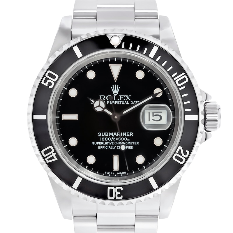 Main Image 1 of Previously Owned Men's Rolex Submariner Stainless Steel Watch 62524263100 (Model: 16610)