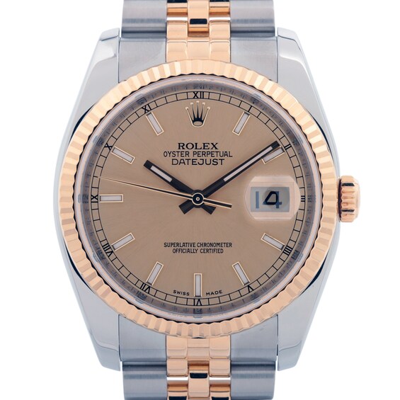 Previously Owned Mens Rolex Datejust 36 18K Yellow Gold  Stainless Steel Watch 53124115806 Model 116233