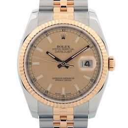 Previously Owned Men's Rolex Datejust 36 18K Yellow Gold & Stainless Steel Watch 60424151199 (Model: 116233)