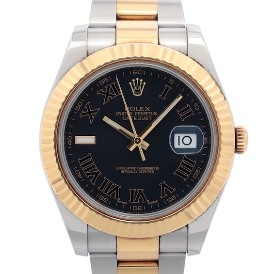 Previously Owned Mens Rolex Datejust 41 18K Yellow Gold  Stainless Steel Watch 72324382217 Model 116333