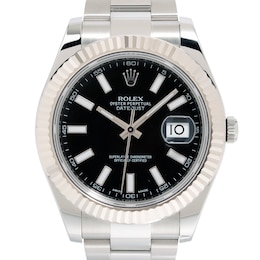 Previously Owned Men's Rolex Datejust 41 18K White Gold & Stainless Steel Watch 82324084460 (Model: 116334)