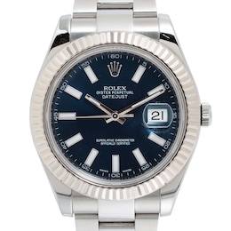 Previously Owned Men's Rolex Datejust 41 18K White Gold & Stainless Steel Watch 82324084459 (Model: 116334)
