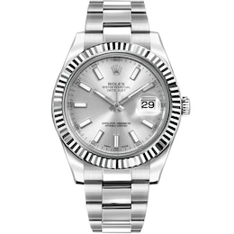 Previously Owned Men's Rolex Datejust 36 18K White Gold & Stainless Steel Watch 81424030377 (Model: 116334)