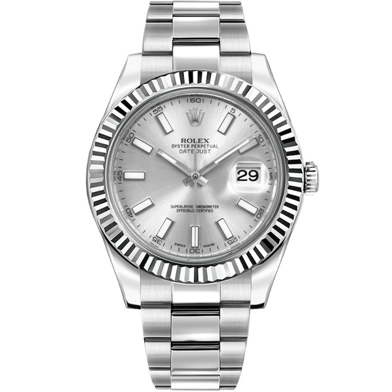 Main Image 1 of Previously Owned Men's Rolex Datejust 36 18K White Gold & Stainless Steel Watch 81424030377 (Model: 116334)