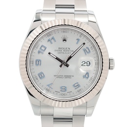 Previously Owned Men's Rolex Datejust 41 18K White Gold & Stainless Steel Watch 82824129982 (Model: 116334)
