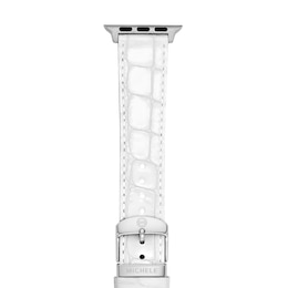 MICHELE White Leather Apple Watch Strap MS20SL0001