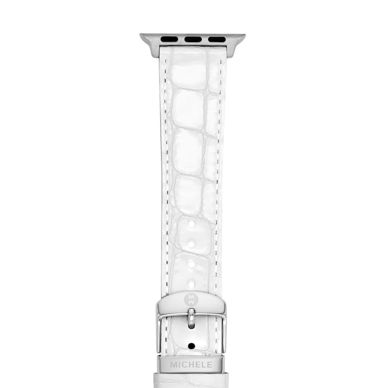 Main Image 1 of MICHELE White Leather Apple Watch Strap MS20SL0001
