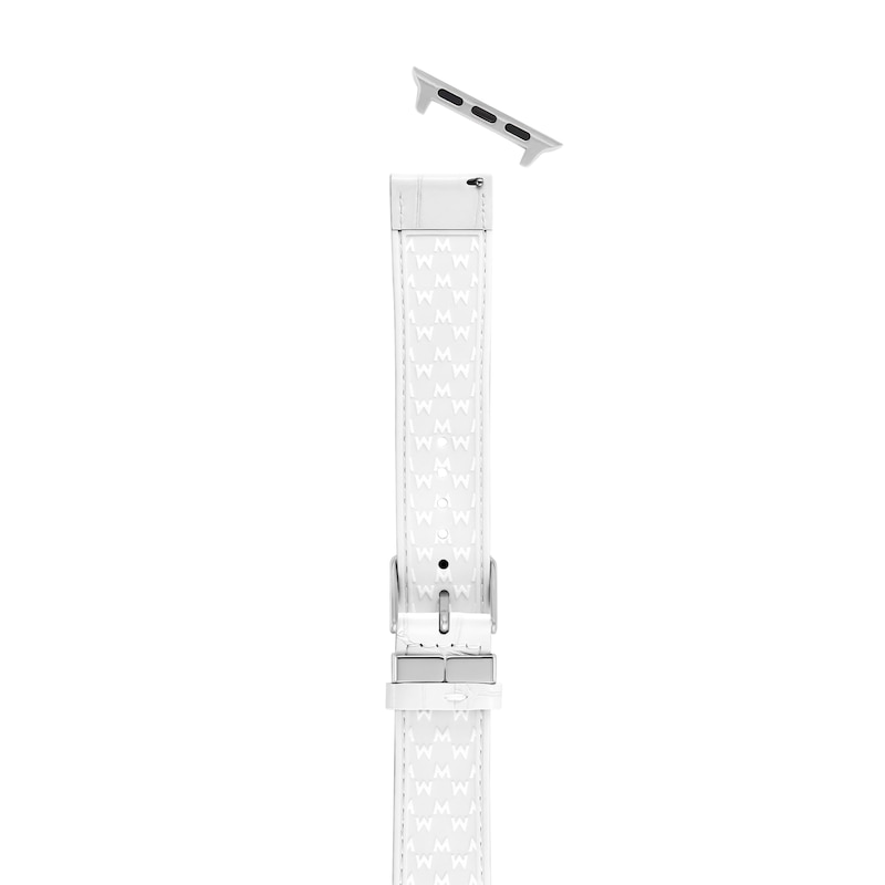 Main Image 6 of MICHELE White Leather Apple Watch Strap MS20SL0001