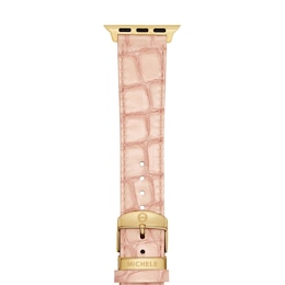 MICHELE Ballet Pink Leather Apple Watch Strap MS20SL0002