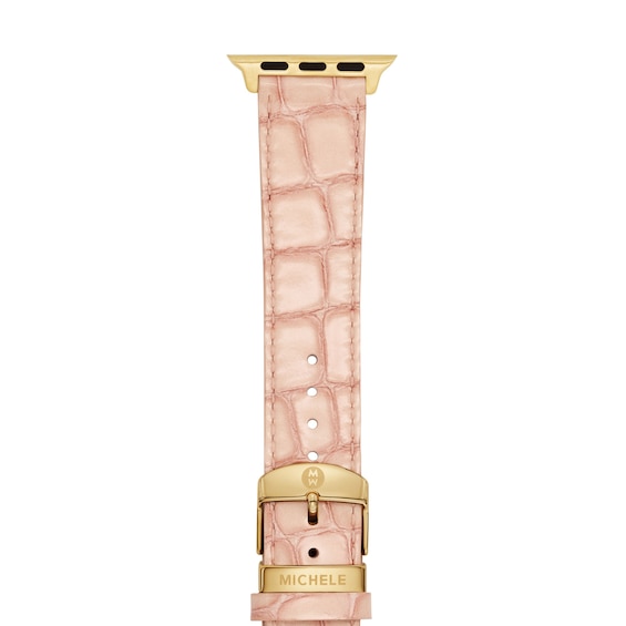 MICHELE Ballet Pink Leather Apple Watch Strap MS20SL0002