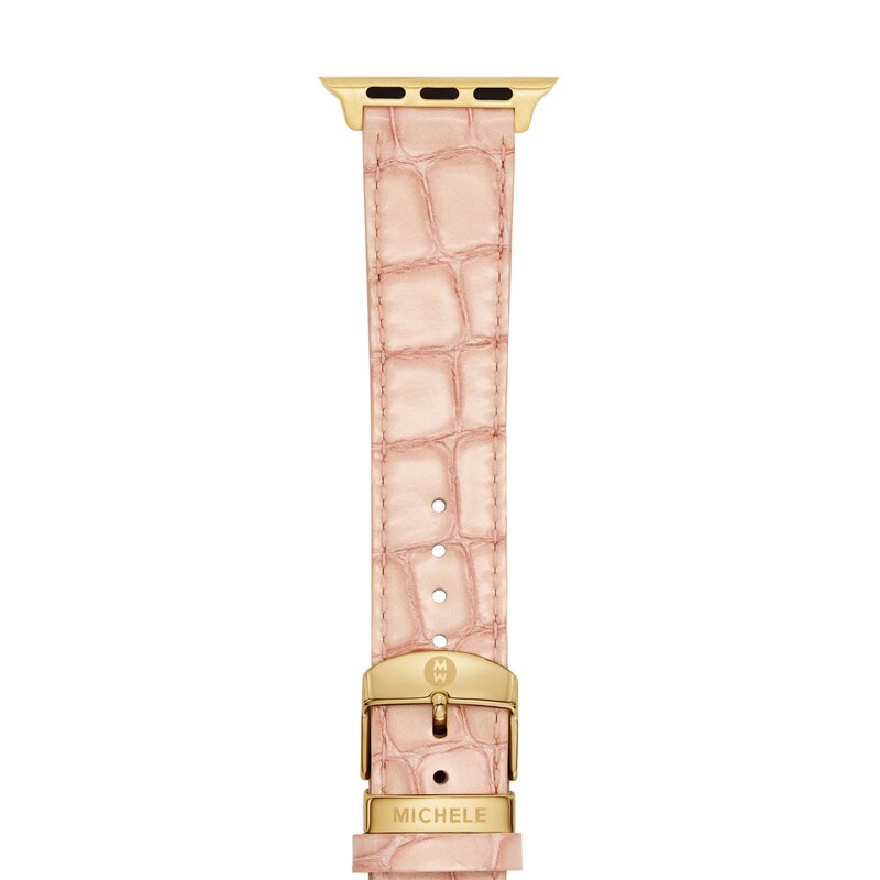 Main Image 1 of MICHELE Ballet Pink Leather Apple Watch Strap MS20SL0002