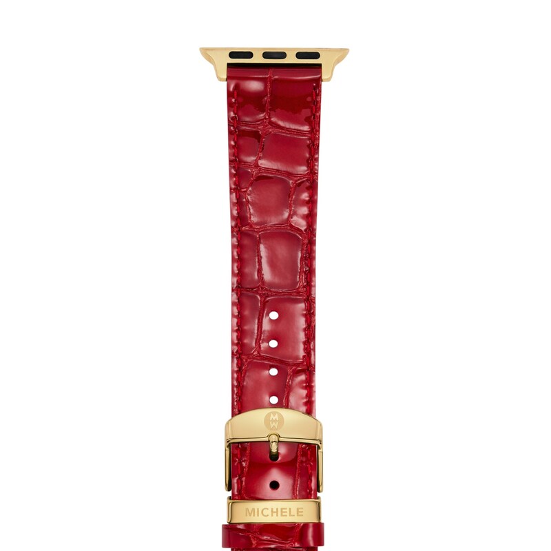 Main Image 1 of MICHELE Ruby Red Leather Apple Watch Strap MS20SL0003