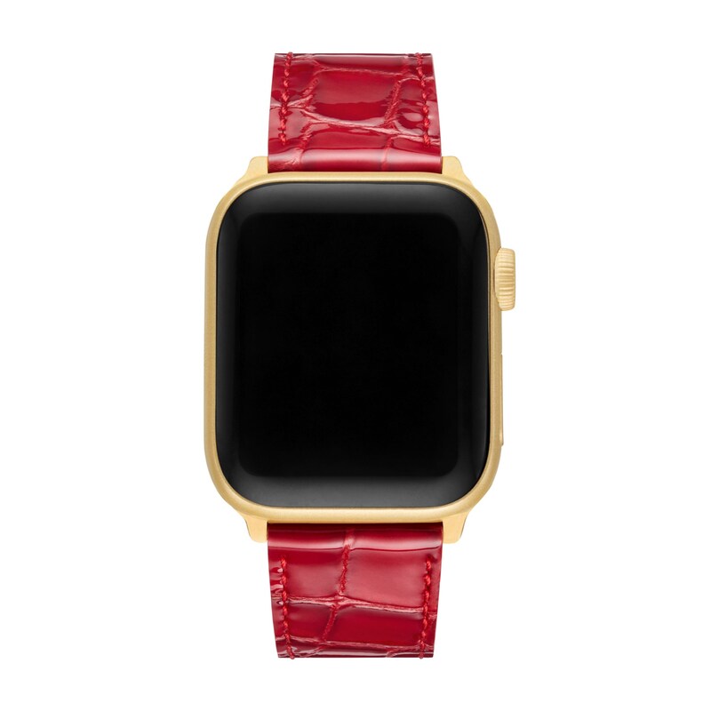 Main Image 2 of MICHELE Ruby Red Leather Apple Watch Strap MS20SL0003