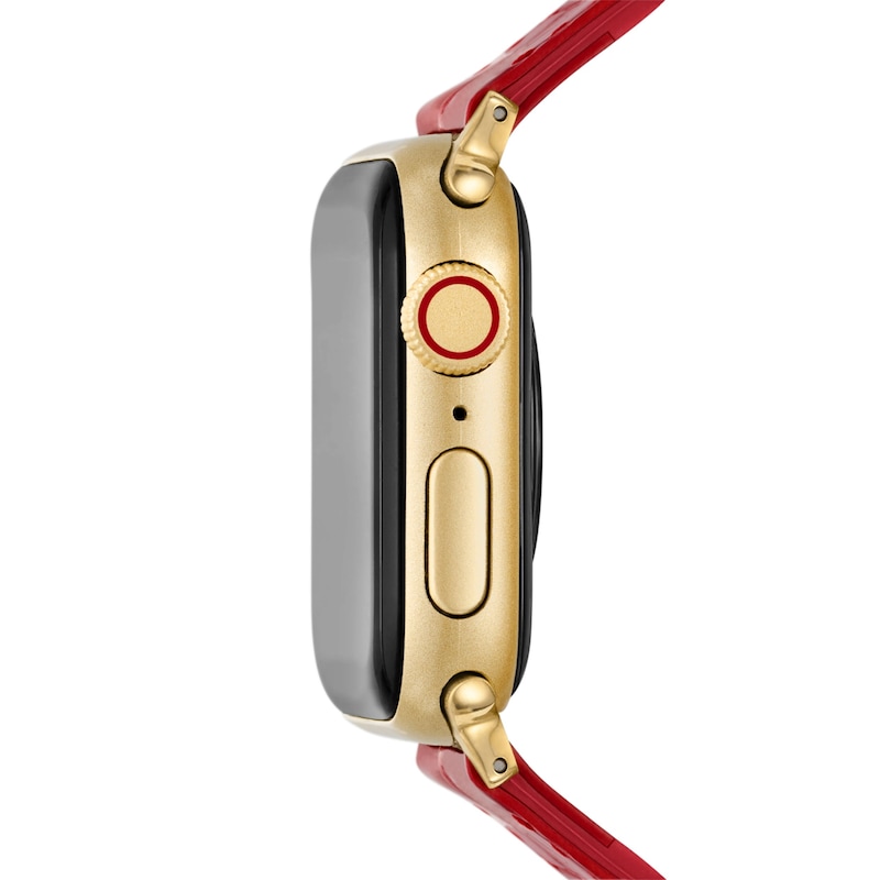 Main Image 3 of MICHELE Ruby Red Leather Apple Watch Strap MS20SL0003