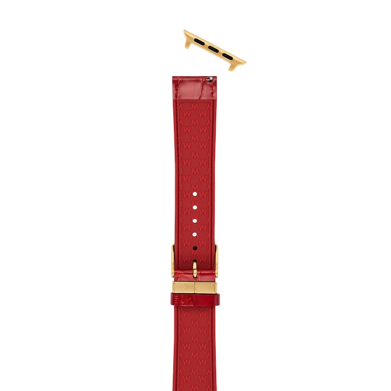 Main Image 6 of MICHELE Ruby Red Leather Apple Watch Strap MS20SL0003
