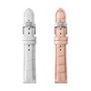 Thumbnail Image 1 of MICHELE White & Pink Leather Watch Strap Set MS18S05SET