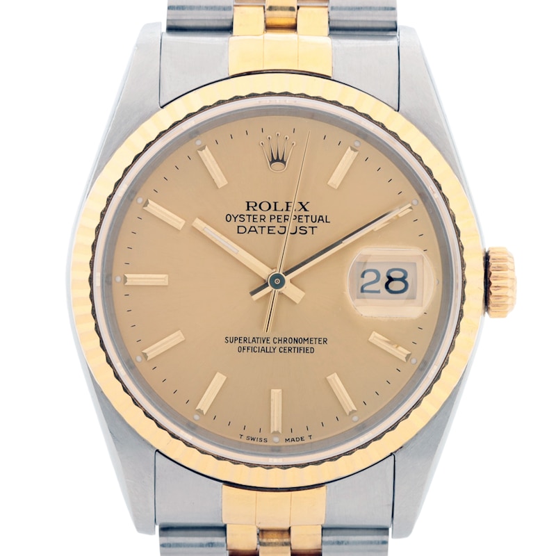 Main Image 1 of Previously Owned Men's Rolex Datejust 36 18K Yellow Gold & Stainless Steel Watch 20624211548 (Model: 16233)