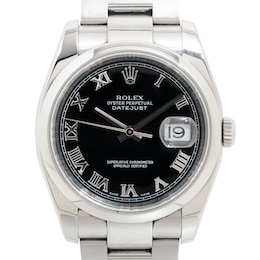 Previously Owned Men's Rolex Datejust 36 Stainless Steel Watch UENYT1W7 (Model: 116200)