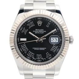 Previously Owned Men's Rolex Datejust 41 18K White Gold & Stainless Steel Watch 3SMBL9M3 (Model: 116234)