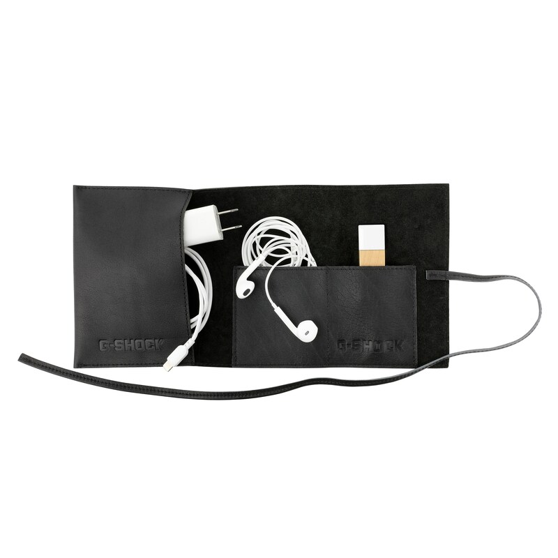 Main Image 2 of Casio G-SHOCK Men's Leather Roll-Up Charger Case GWP-LEATHERCHARGER