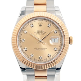 Previously Owned Men's Rolex Datejust 41 Diamond 18K Yellow Gold & Stainless Steel Watch JUWO2RPW (Model: 16233)