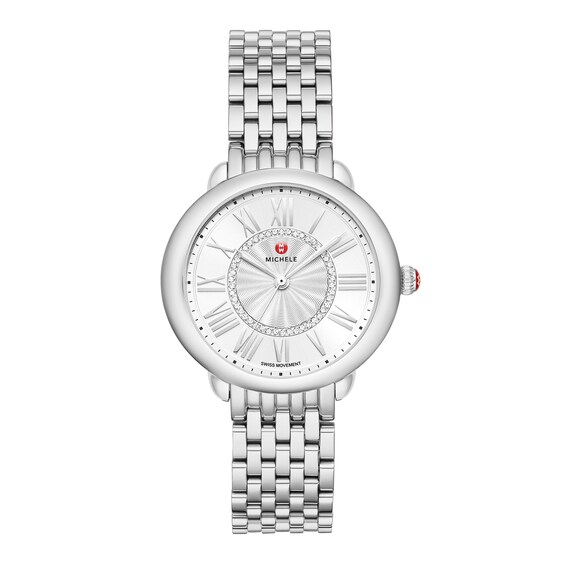 Previously Owned Michele Womens Serein Mid Stainless Steel Watch Mww21B000147