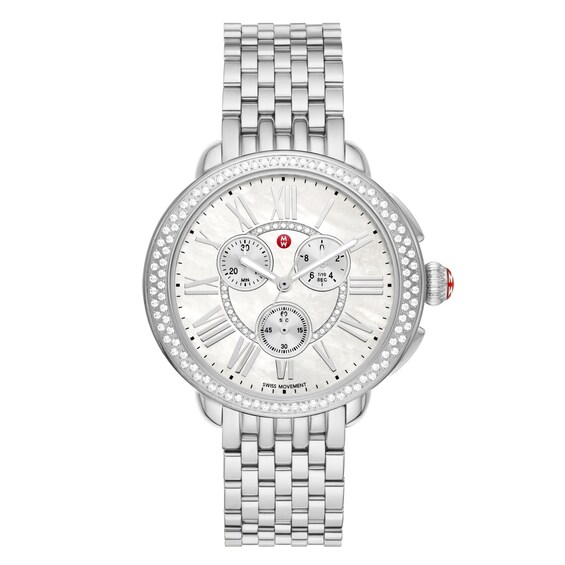 Previously Owned Michele Serein Stainless Steel Diamond Watch Mww21A000068