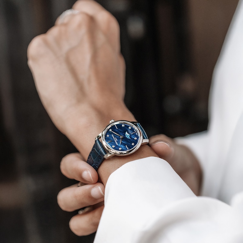 Main Image 4 of Frederique Constant Classics Slimline Moonphase Women's Watch FC-206MPND1S6