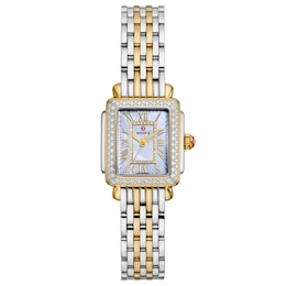 MICHELE Deco Madison Mini 3/8 ct tw Diamond 32x32mm Two-Tone Women's Watch MWW06D000176