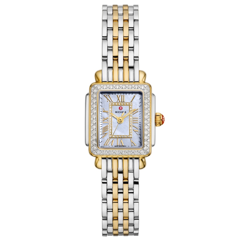 Main Image 1 of MICHELE Deco Madison Mini 3/8 ct tw Diamond 32x32mm Two-Tone Women's Watch MWW06D000176