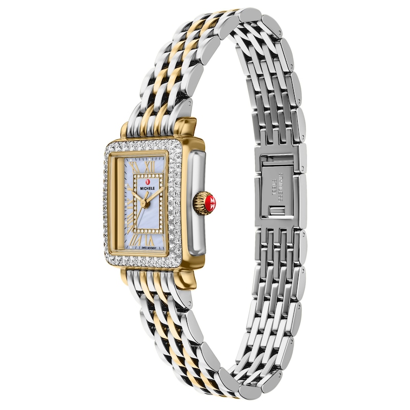 Main Image 2 of MICHELE Deco Madison Mini 3/8 ct tw Diamond 32x32mm Two-Tone Women's Watch MWW06D000176
