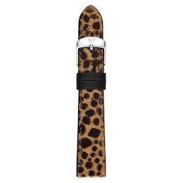MICHELE 16mm Women's Leopard Print Leather Watch Strap MS16AA60234