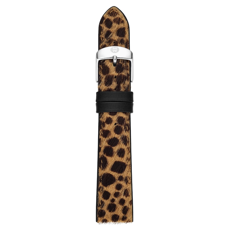 Main Image 1 of MICHELE 16mm Women's Leopard Print Leather Watch Strap MS16AA60234