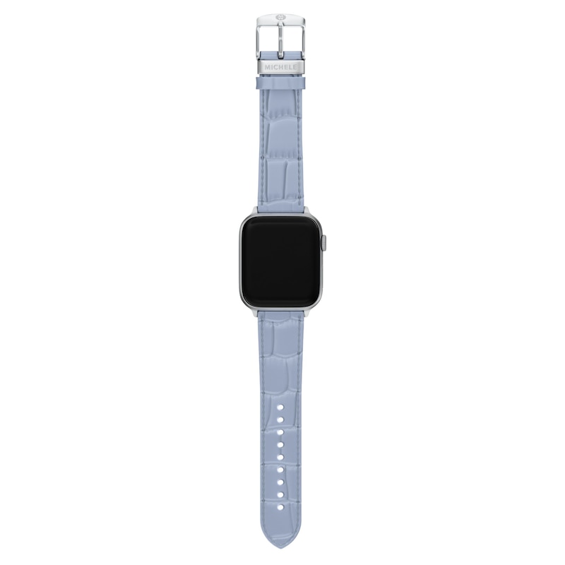 Main Image 4 of &nbsp;MICHELE Pastel Blue Croc-Pattern Leather Band for Apple Watch MS20SL0005
