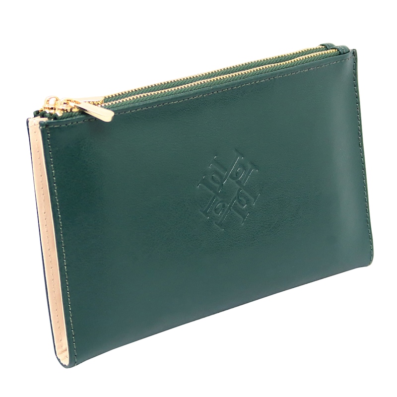 Main Image 1 of WOLF Palermo Medium Green Zip Pouch with Inserts