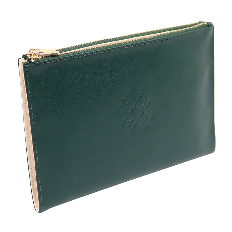 Main Image 1 of WOLF Palermo Large Green Zip Pouch with Inserts