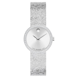 Movado Museum Velura Lab-Grown Diamond Bezel 25mm Women's Watch 0607933